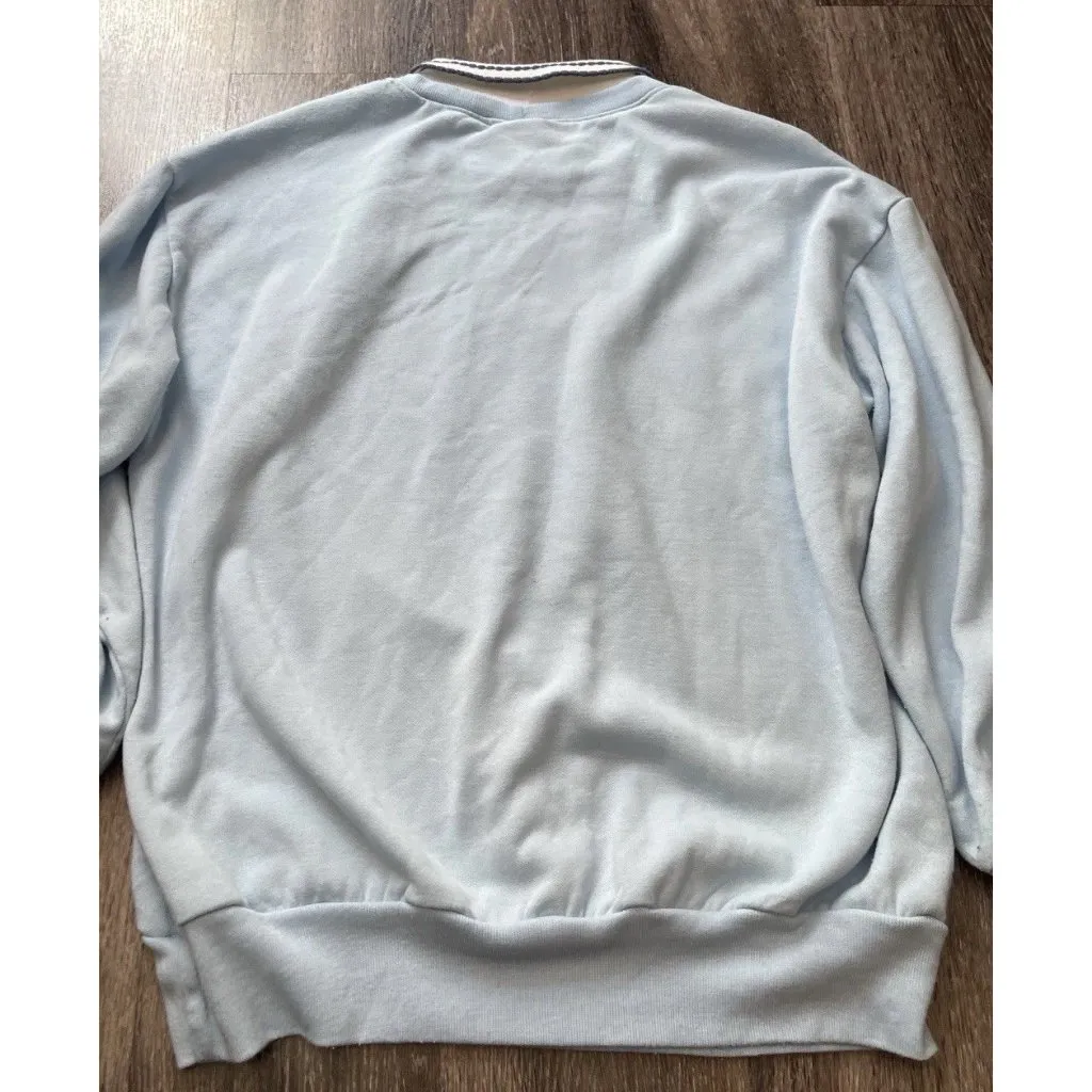 Vintage Haband For Her Collared Floral Blue Sweatshirt Collared Women’s Sz M Size M - Image 9