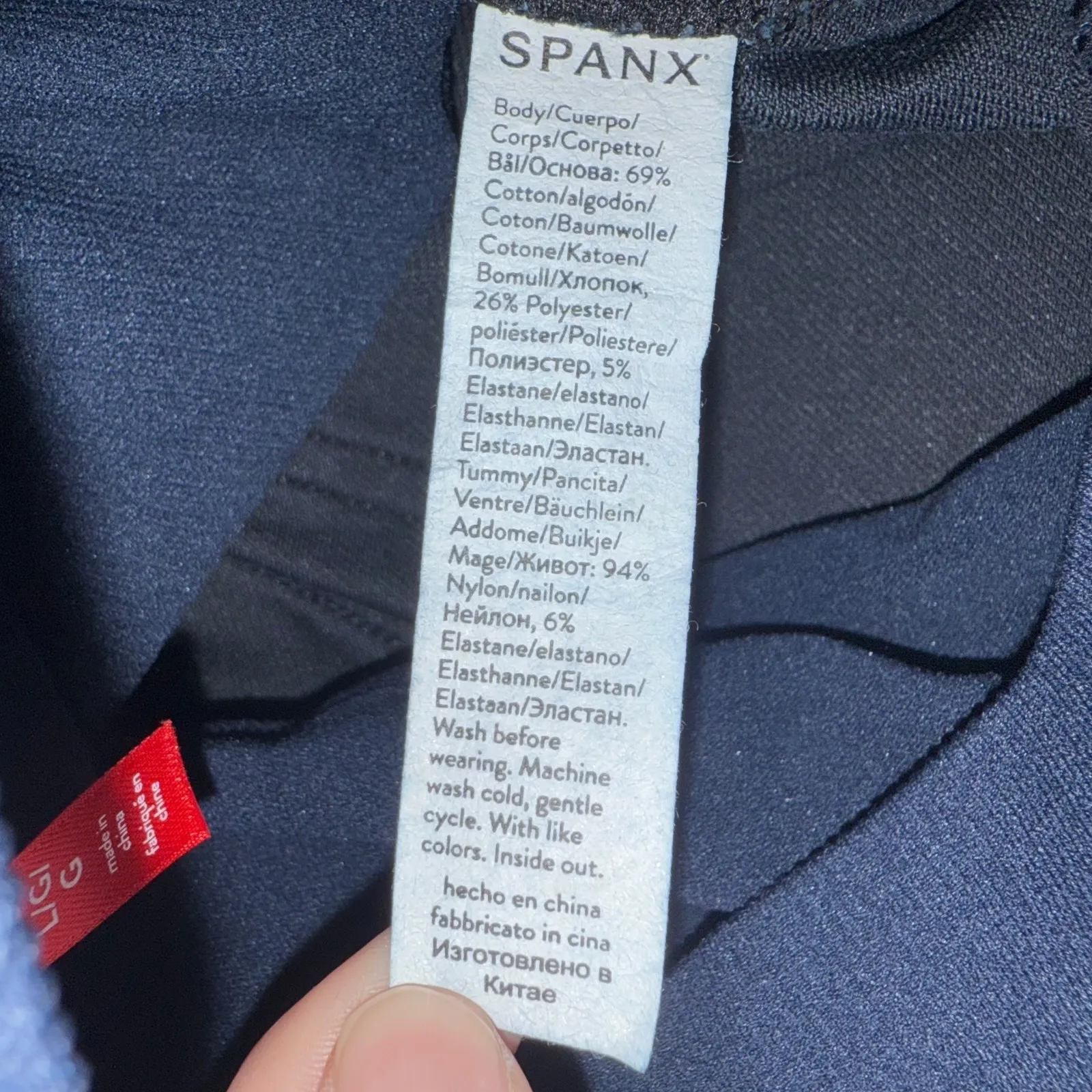 SPANX Mama Maternity Jean-ish Ankle Leggings Jeans Dark Wash Pants Size L - Image 5