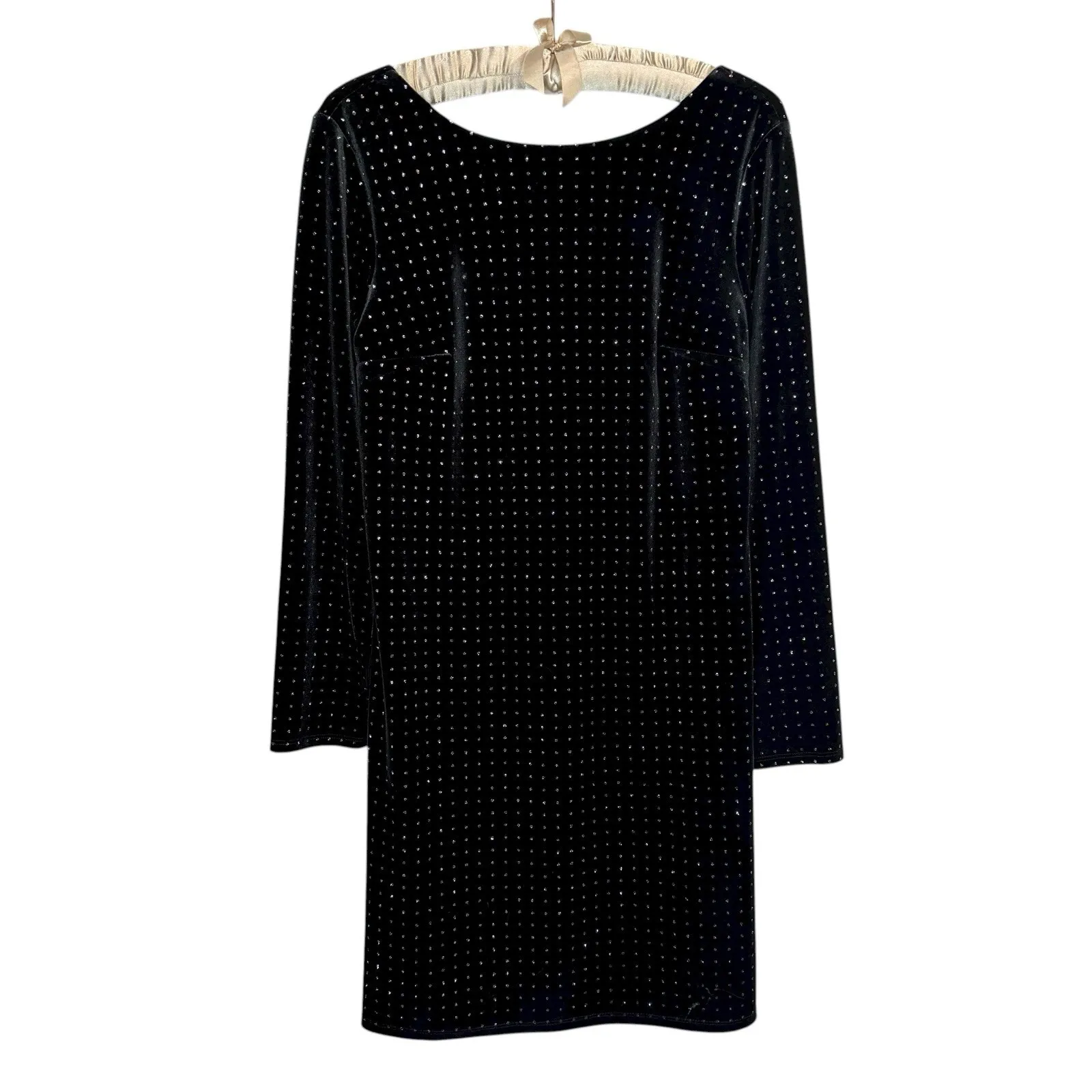 Express‎ Velvet Dress L Long Sleeve Party Cocktail Sparkle Backless Whimsigoth - Image 4