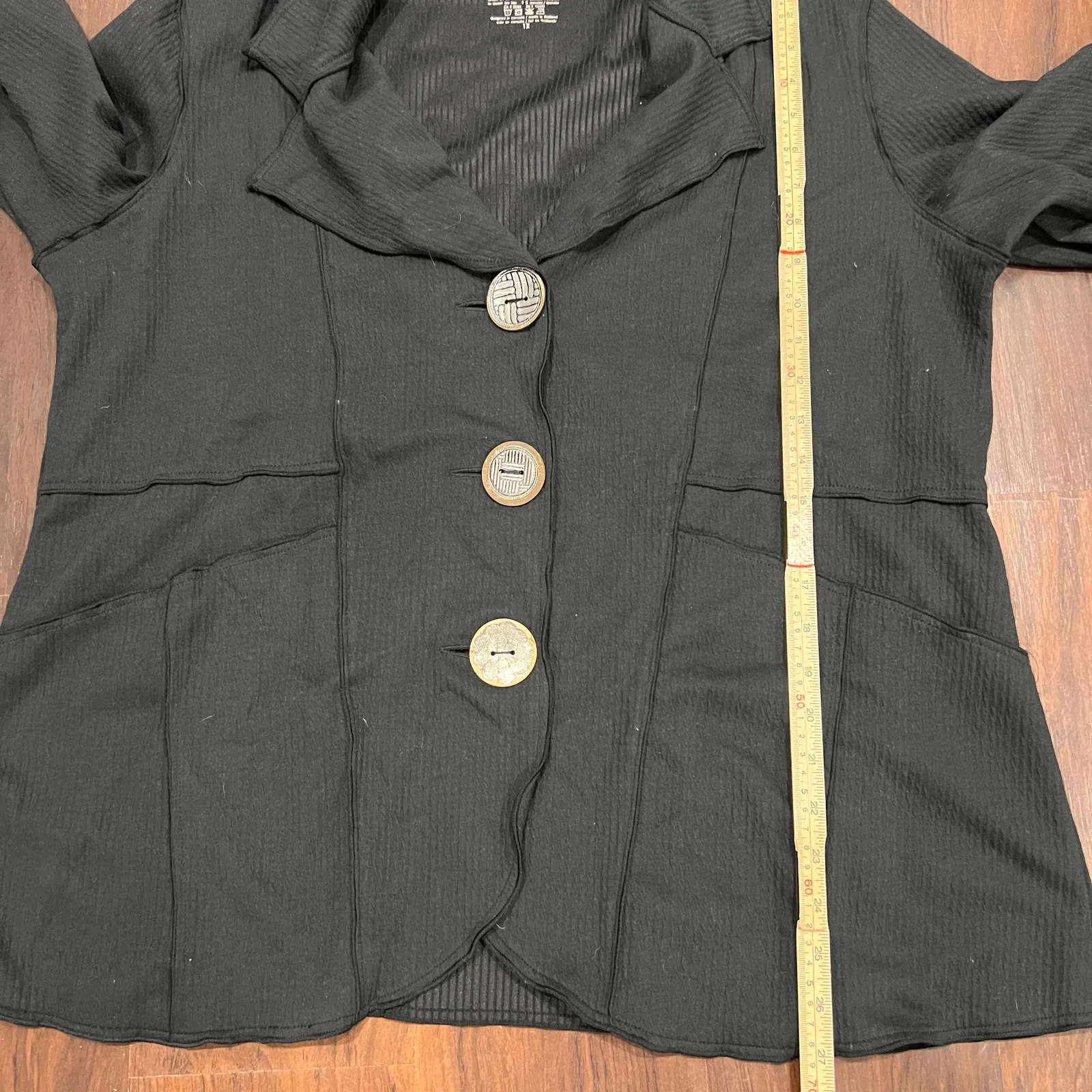 NWT Neon Buddha Black Ribbed Button Front Cardigan Sz 1X - Image 8