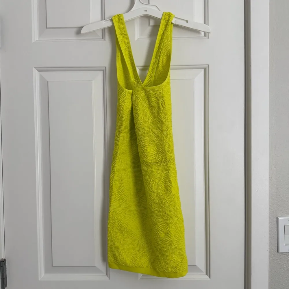 Bebe Textured Cross Over‎ Mini Bodycon Dress - Size S - Neon Yellow - NWT - Image 2