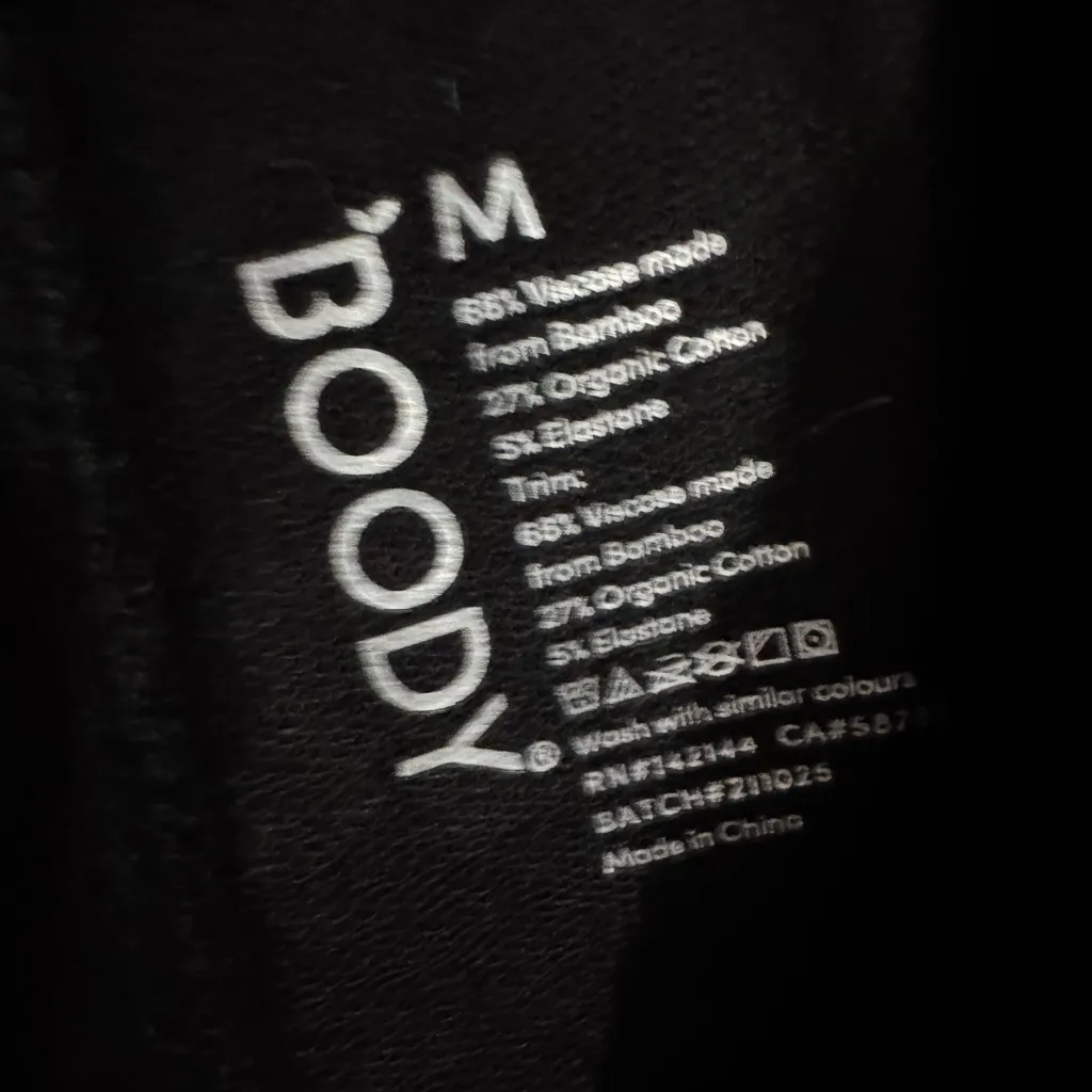 Boody Weekened Crew Pull Over Bamboo Black Organic Cotton Tunic Medium new - Image 2