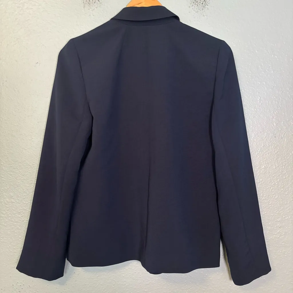 Madewell Women's‎ The Dorset Crop Blazer in Easygoing Crepe Navy Blue Sz Medium - Image 11