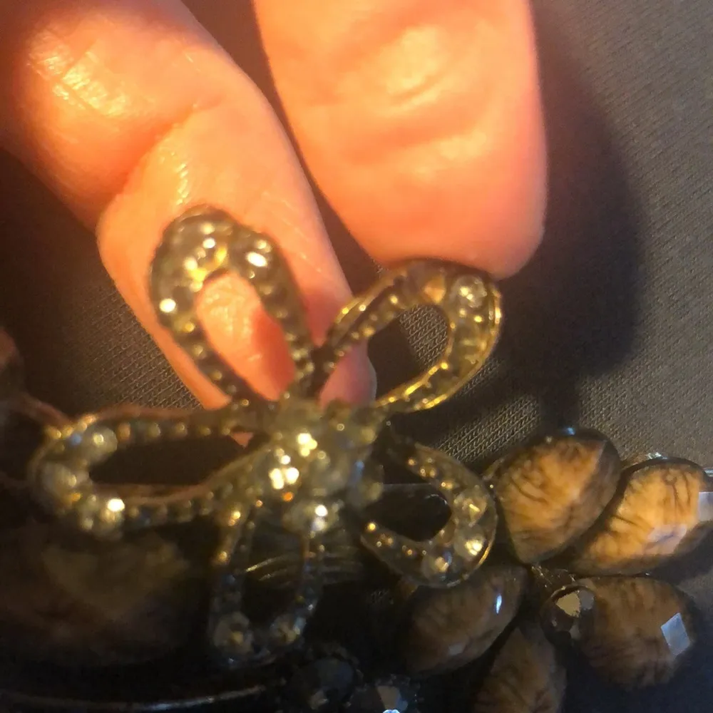 2 Rhinestone Colored Stone Metal Hair Clips Barrettes Antique Gold/Silver Fancy - Image 9