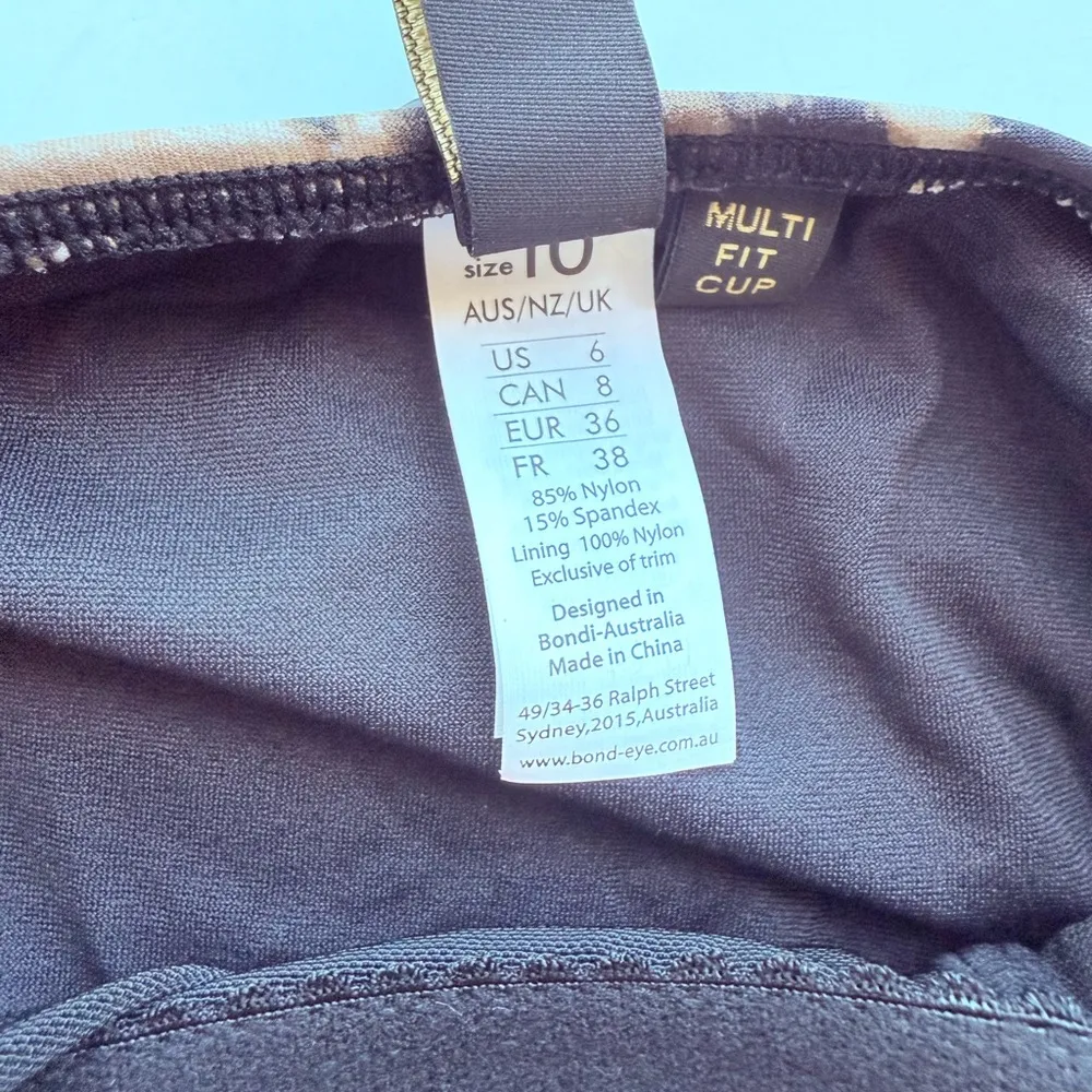 Bond Eye Australia one piece swimsuit cinched tummy control padded formed cups 6 Brown - Image 8