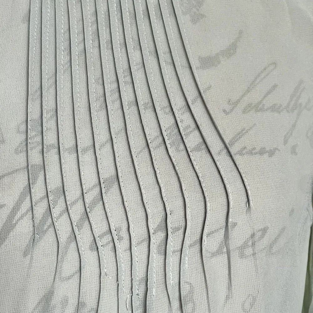 H&M Divided Womens Dress Sz 2 Green Lace Embroidered Sheer Pintuck Southwestern - Image 6