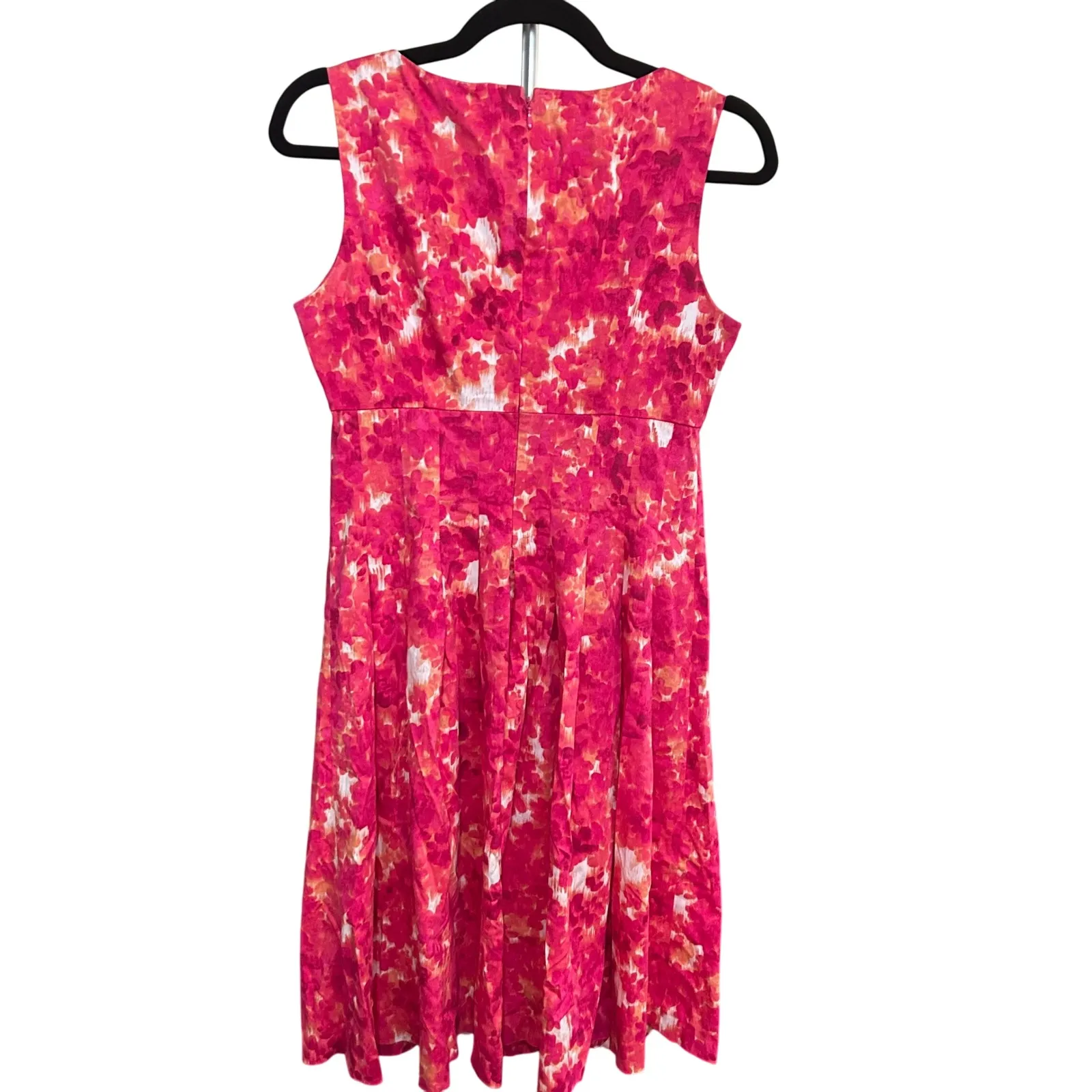 Dana Buchman Floral Print Pleated Sleeveless Dress Pink Orange Size 6‎ - Image 7