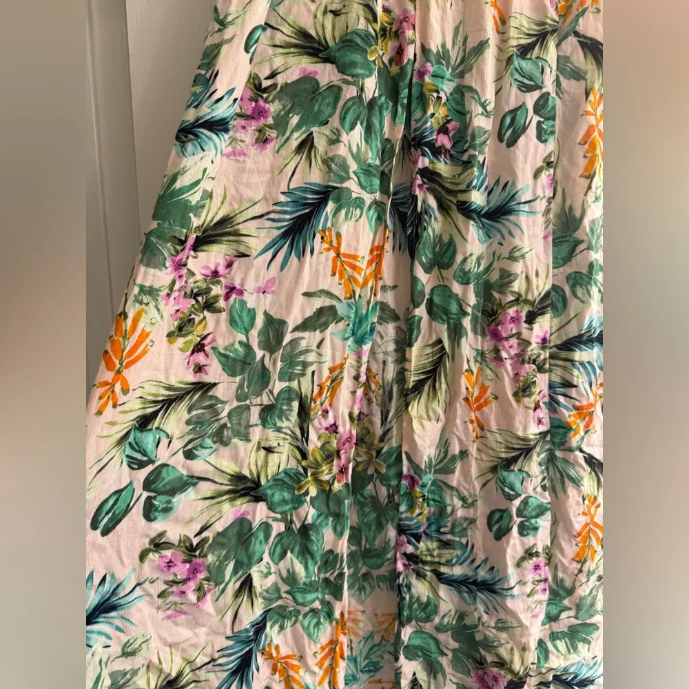 Kona Sol Tropical Floral Print Swim Coverup Smocked Waist Maxi Skirt - size XL - Image 5