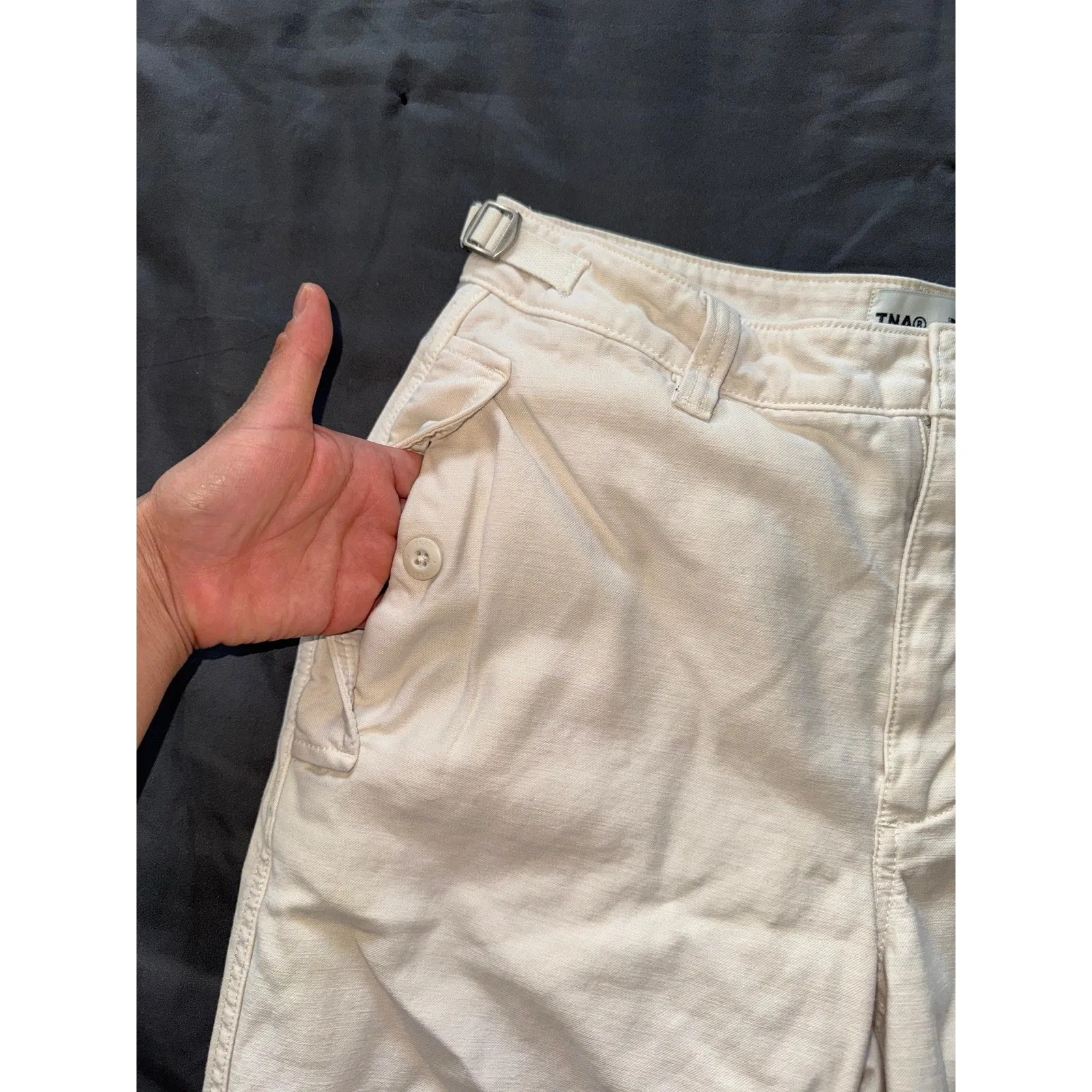 Tna Women's Cargo Pants Drawstring Waist Utility Pockets Relaxed Fit Size 4 - Image 4