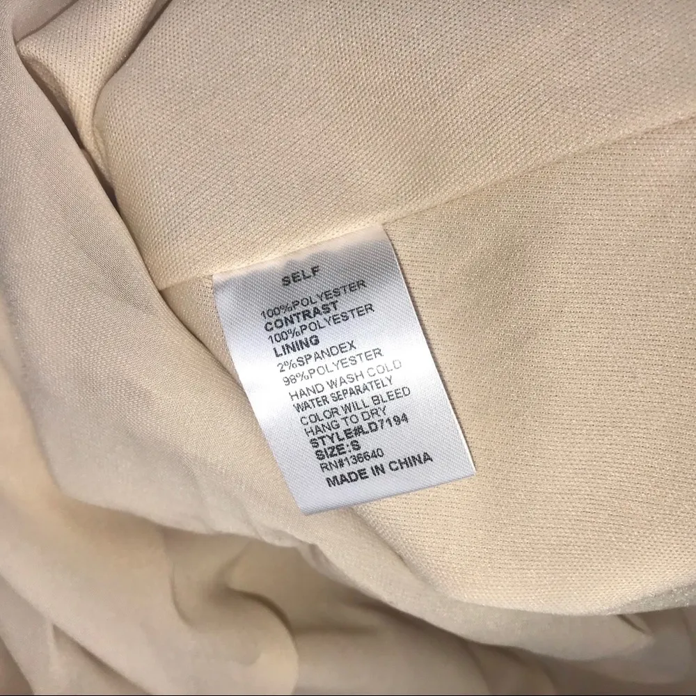 L'astiste Champagne/Beige Sleeveless Lace Top Bubble Hem Mini Dress - Image 6