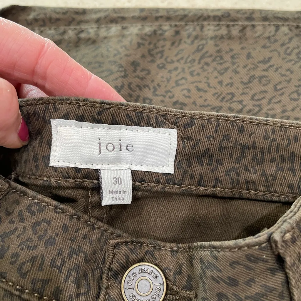 NWT Joie Park Cropped Leopard Print Twill Skinny Jeans    Size 30 - Image 9