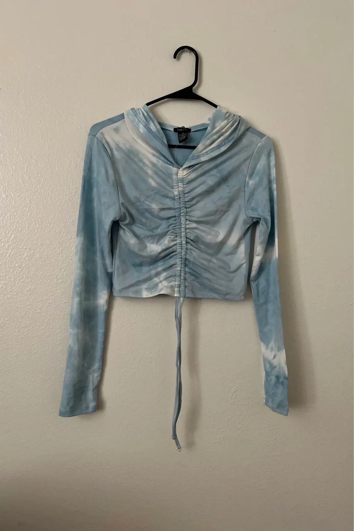 Rue 21 Blue & White Tie Dye Pullover Hoodie - Image 3