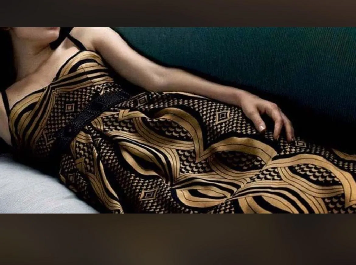 Indochine Black/Gold Designer Maxi Dress (Size 4) - Image 6