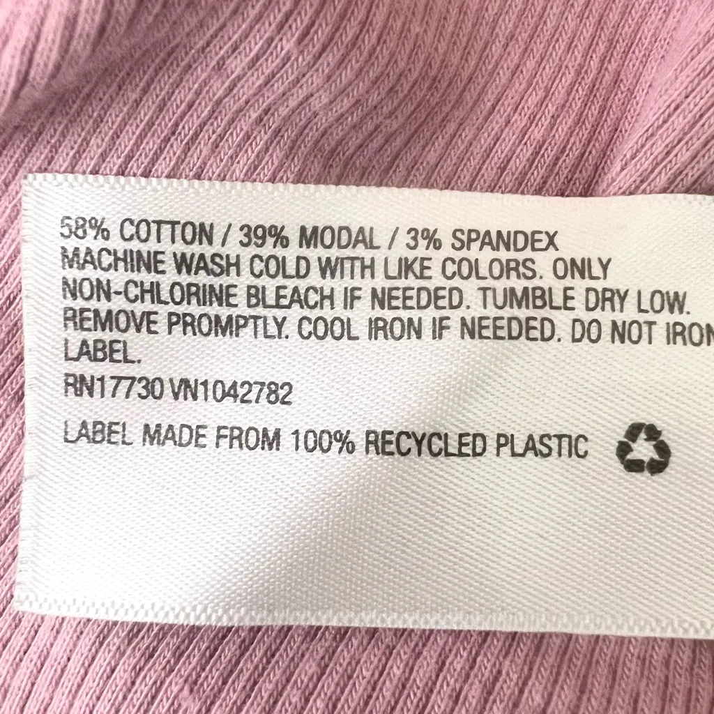 A New Day Mauve Pink Slim Fit Ribbed High Neck Tank Top Size Small Modal Stretch - Image 8