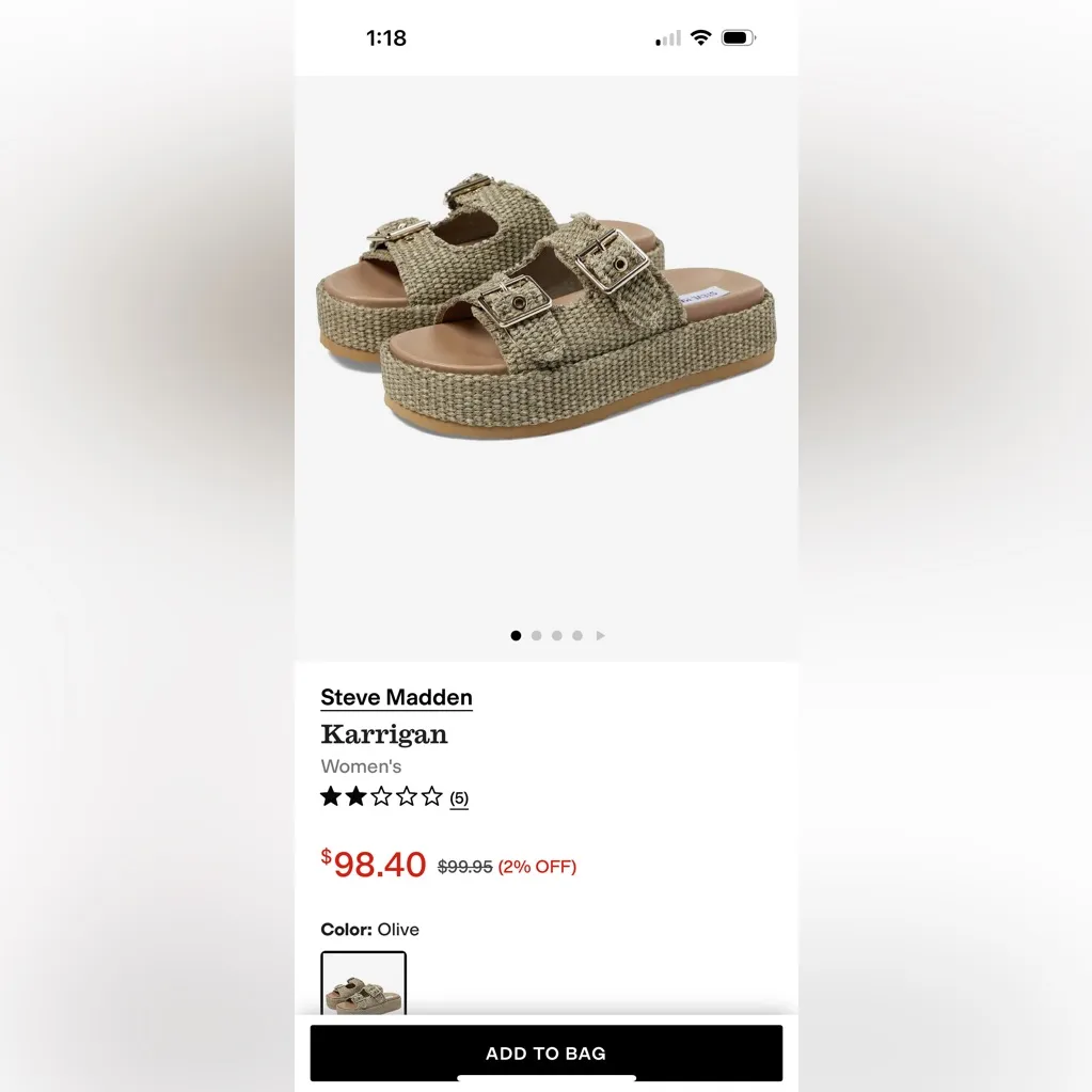 Steve Madden Women's Woven Tan Platform Sandals - Image 5