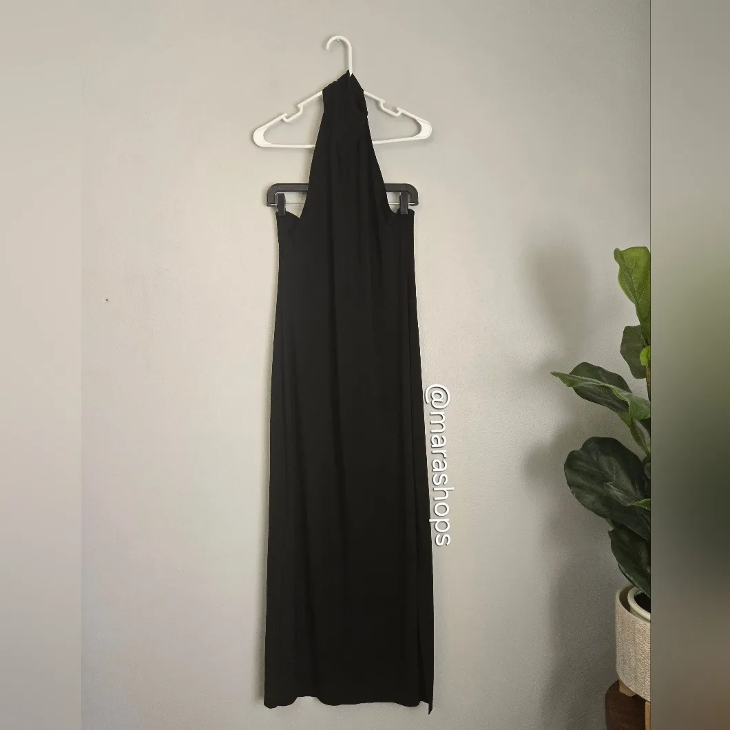 Norma Kamali Halter Turtle Side Slit Gown - Image 7