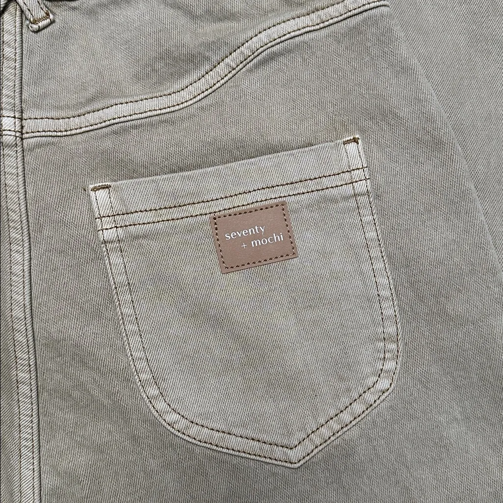 Seventy + Mochi Mia Barrel Leg Jean Super High Rise Desert Sand Tan Size 26 - Image 7