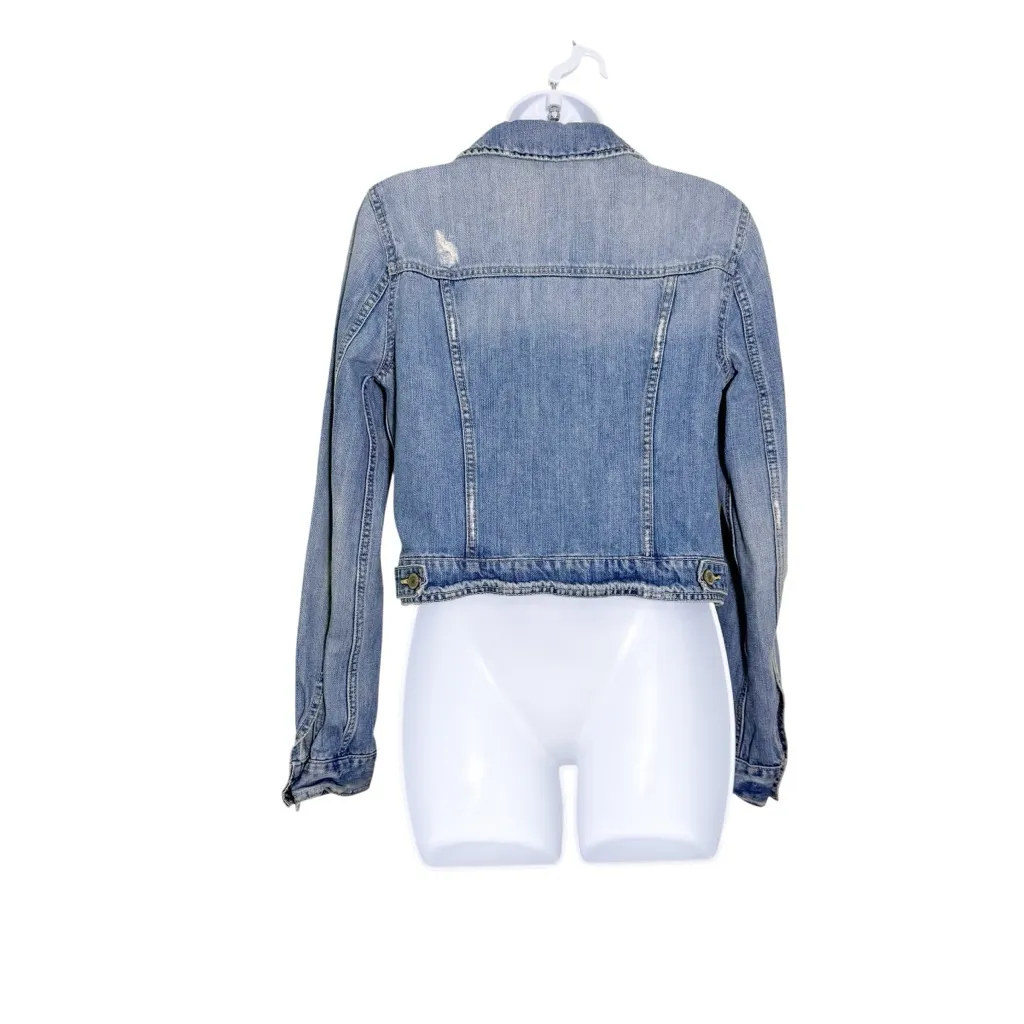 American‎ Eagle Cropped Denim Jacket size M - Image 7