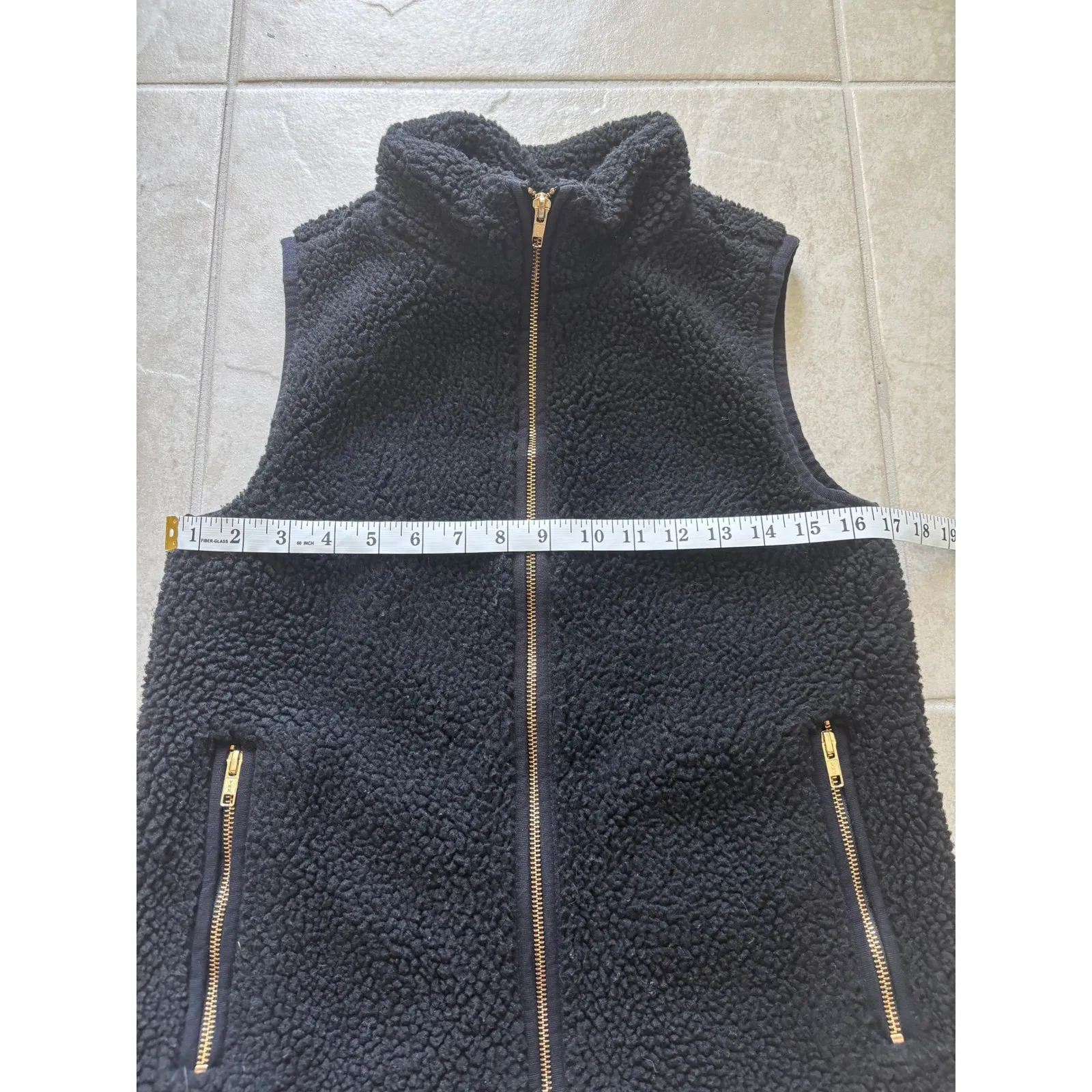 J Crew Vest Womens Size XS Black Teddy Zip Preppy Quiet Luxury‎ Classic Capsule - Image 6
