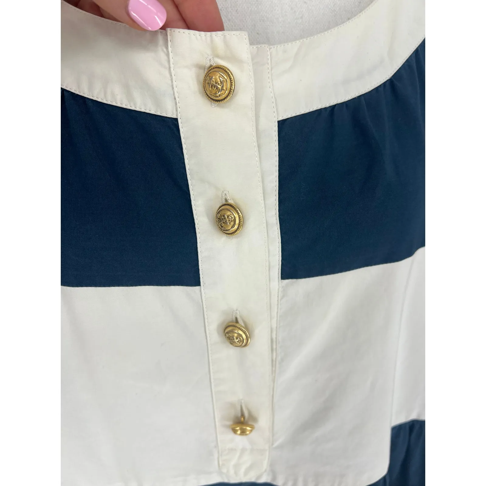 Moschino Couture Vintage Cruise me Baby Stripe Button Front Dress - Image 11