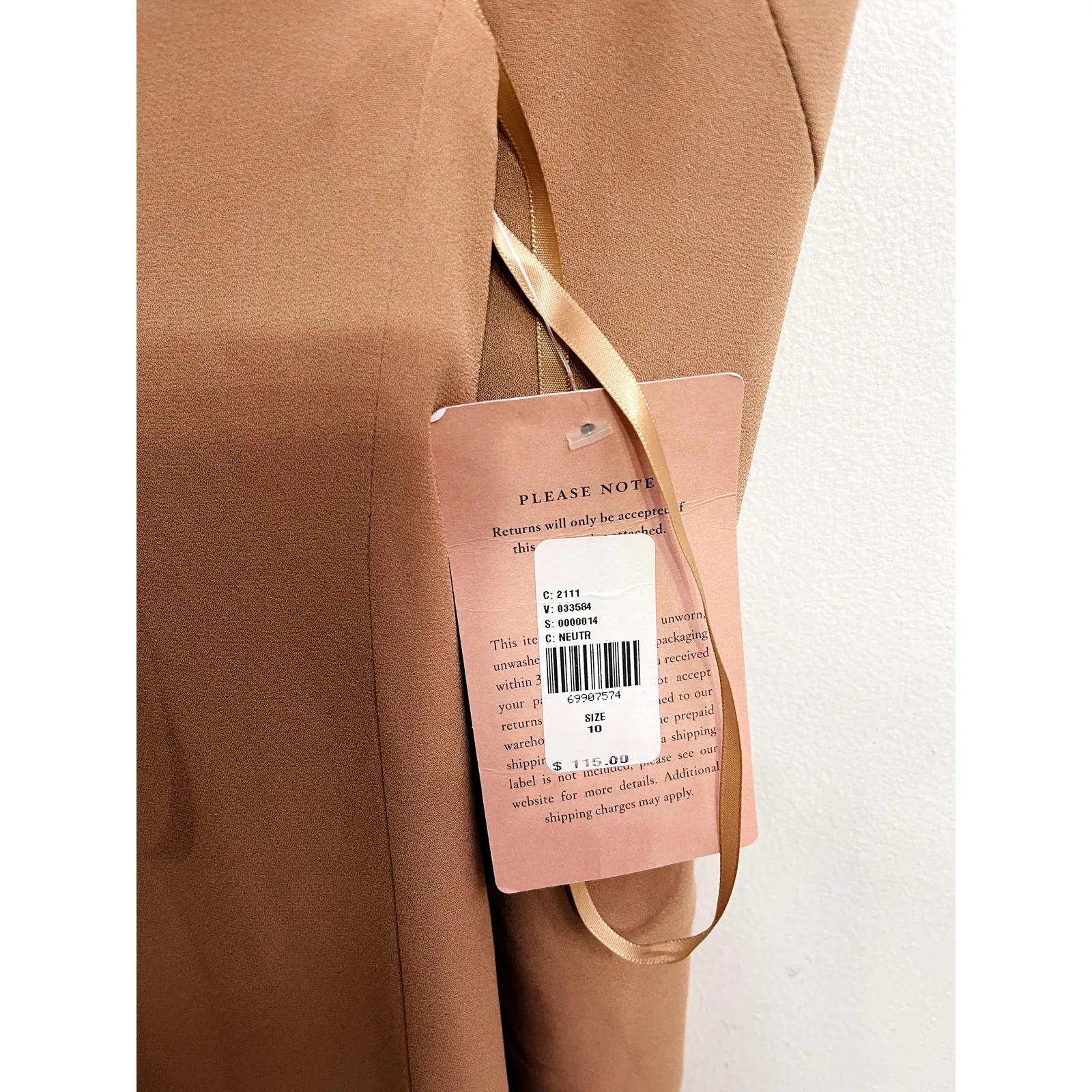 NWT BHLDN Emanuelle Georgette Bustier Dress Brown Bridesmaid Wedding‎ Size 10 - Image 5