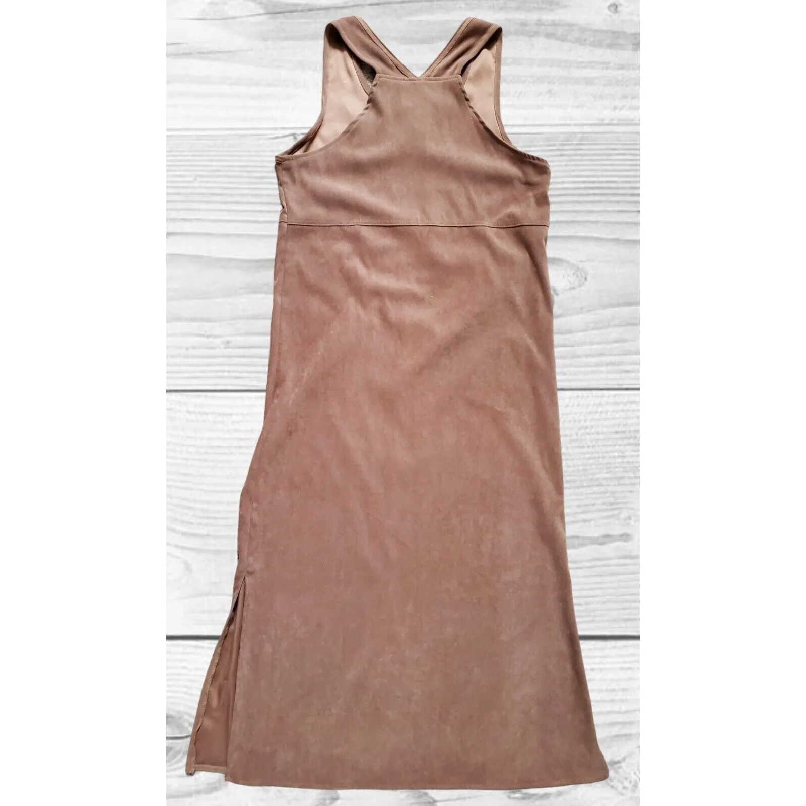 VTG Nina Piccalino Dress Women 10 Maxi Sleeveless USA Lagenlook Giraffe Africa Brown - Image 3