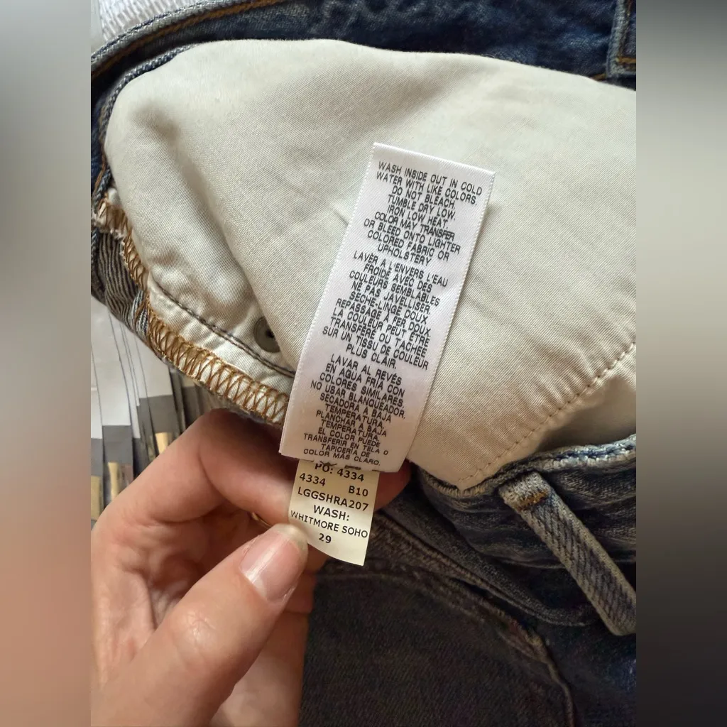 FRAME Denim Le Grand Garcon Short Denim Distressed Whitmore Soho Wash Size 29 - Image 9