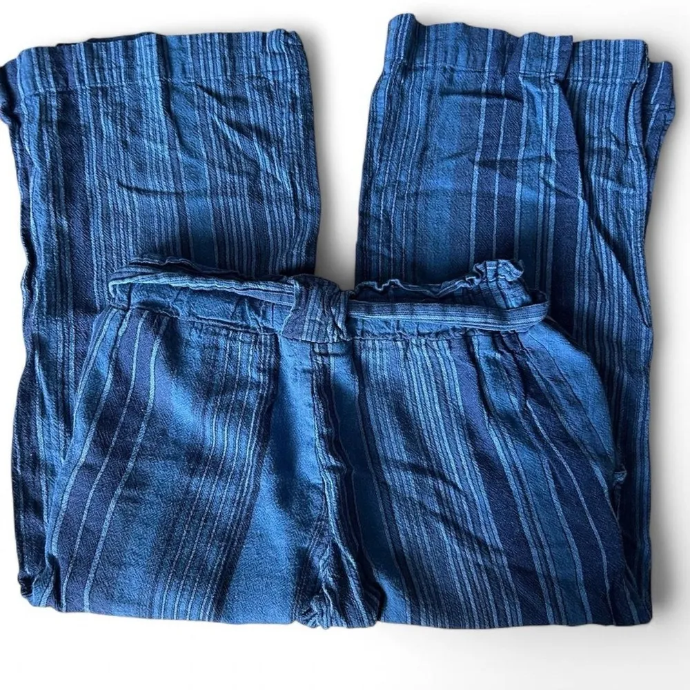 Indigo Rein Womens Belted Cropped Pants-M High Rise Wide-Leg- Linen blend - Image 6