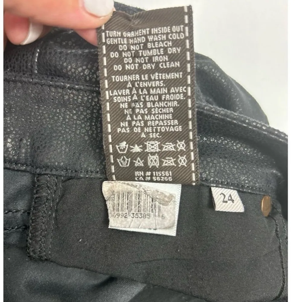 7 For All Mankind Women's Skinny Jeans Size 24 Black Coated - Image 10