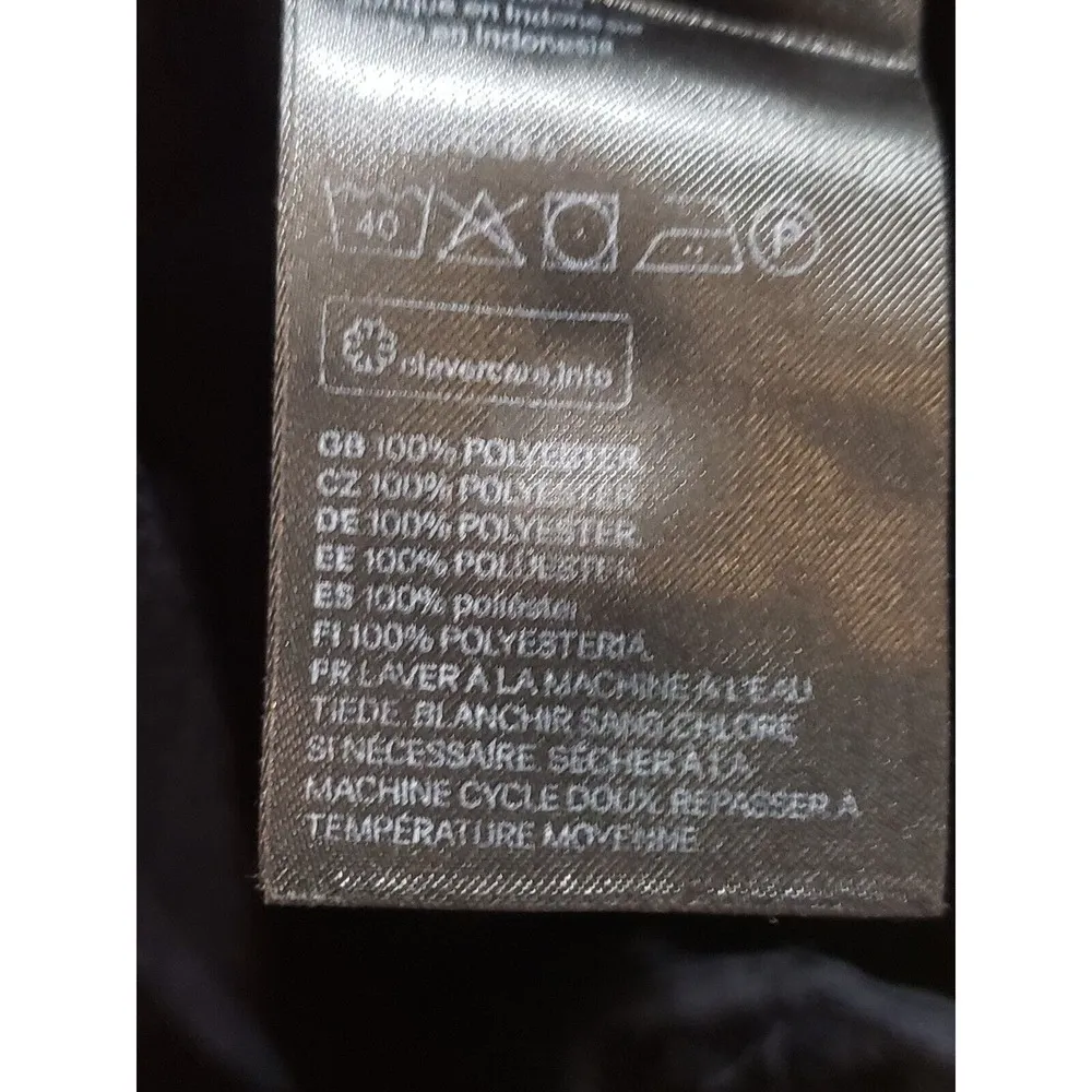 H&M Women's Black Wide Cut High Waist Tie Belt Pockets Ankle Length Pants 2 - Image 8