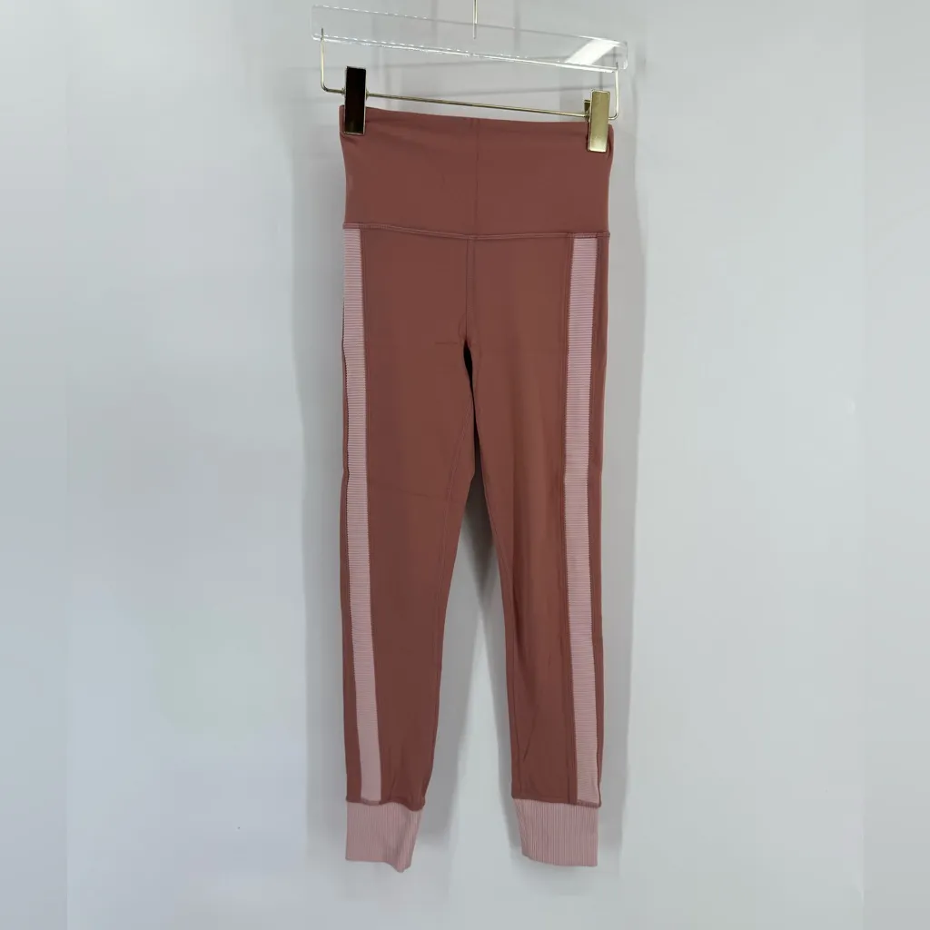 Athleta elation rib trim tight Palermo pink/ and orchid pink‎ Size xxs - Image 3