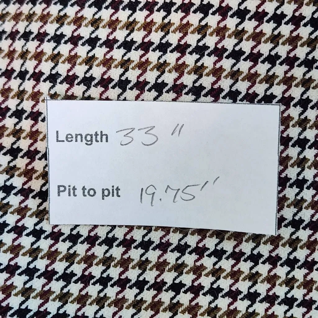 Zara Brown and Black Houndstooth Mini Shift Dress Size Large Preppy Mini Dress - Image 11