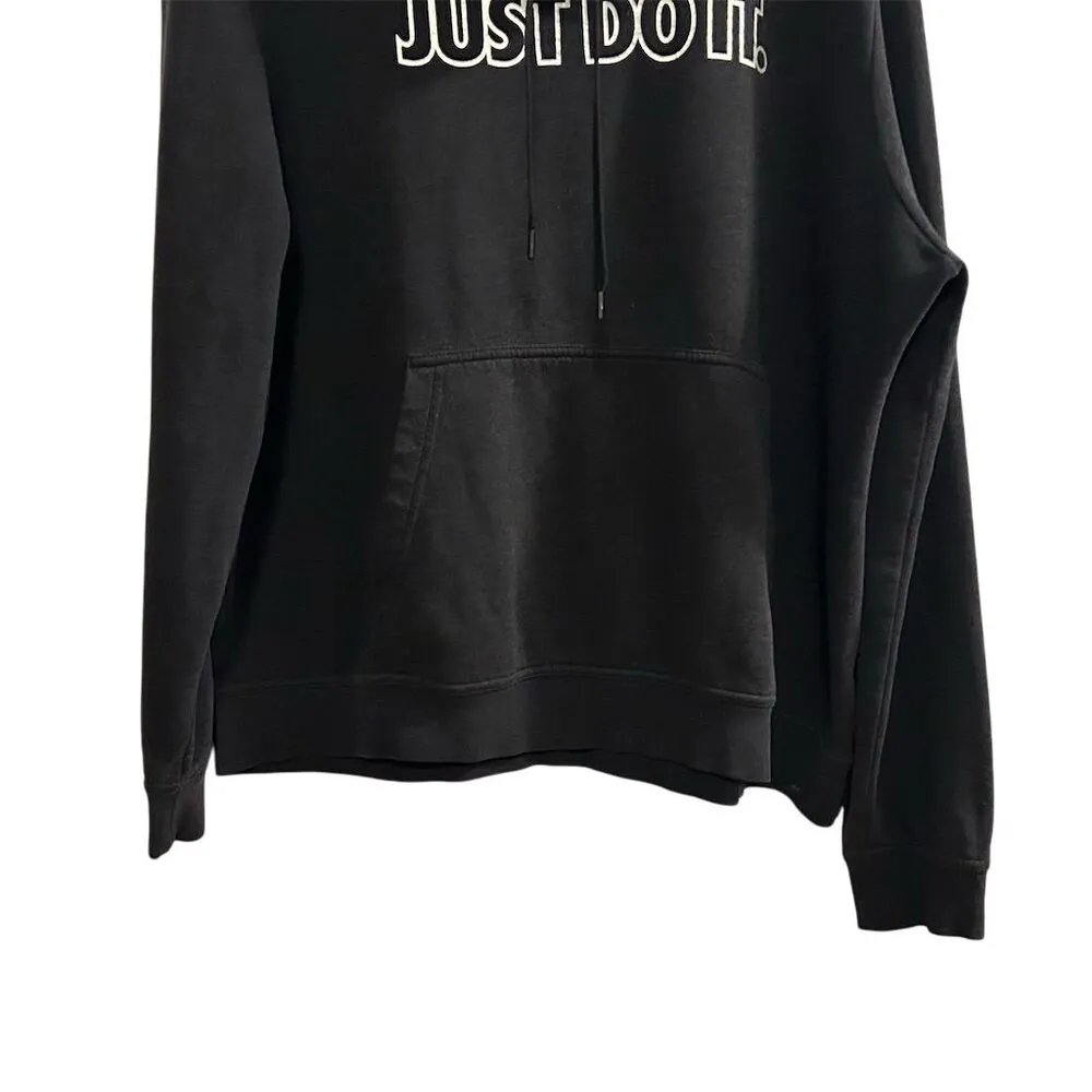 Nike Women's Funnel Neck Hoodie Black XL "Just Do It" Slogan Casual - Image 2