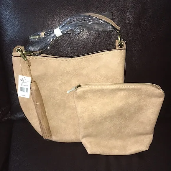 NWT Tan Crossbody Purse w/ Pouch - Image 2