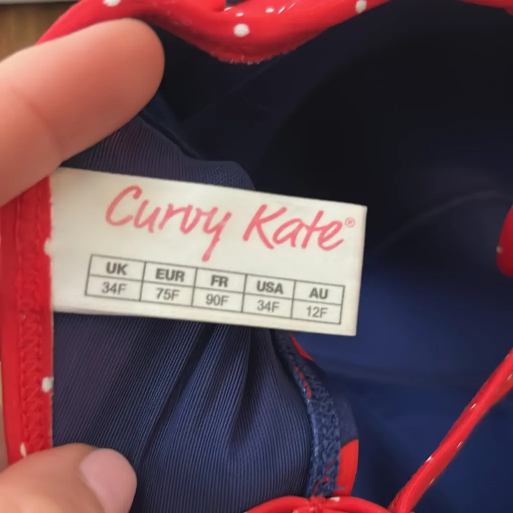 Curvy Kate Women's Plain Sailing Bandeau Bikini Top Size 34F Red - Image 4