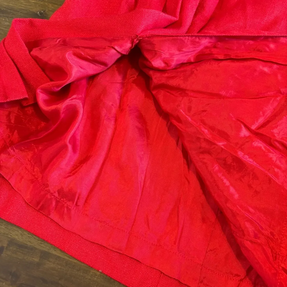 American Vintage USA Red Pleated Skirt A Line Evan Picone Union Made 10 - Image 4