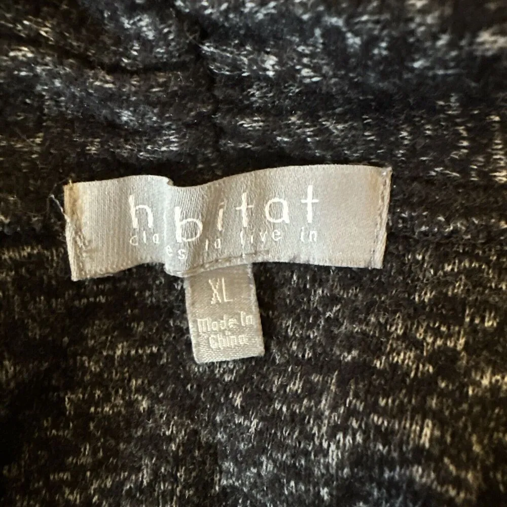 Habitat Womens Open Front Draped Cardigan Sweater Size XL Gray Marl Pockets - Image 7