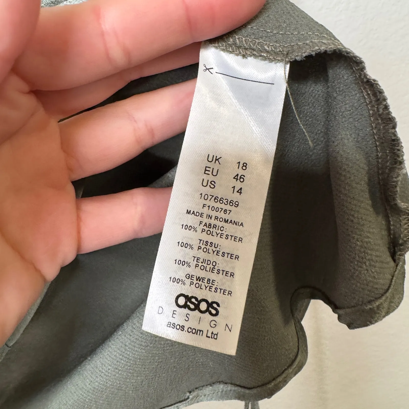 ASOS Sage Green Satin Tank Top - Image 5