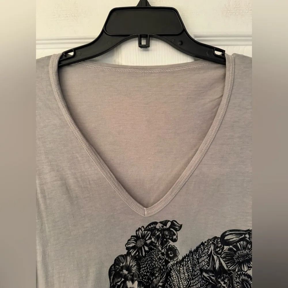 Lauren Moshi Flower Bird V-Neck Long Sleeve Women’s Gray Size Small - Image 7