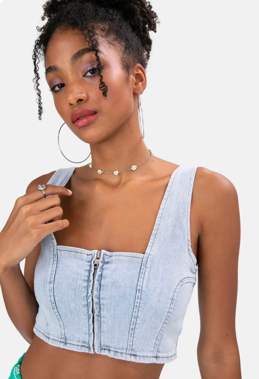 Denim Crop Top - Image 3