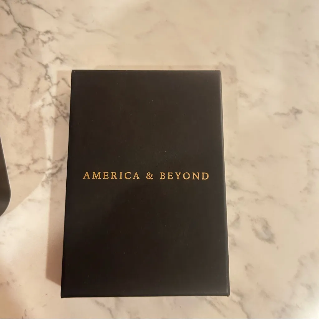 America & Beyond Black White Tan Beaded Dangle Earrings - Image 3