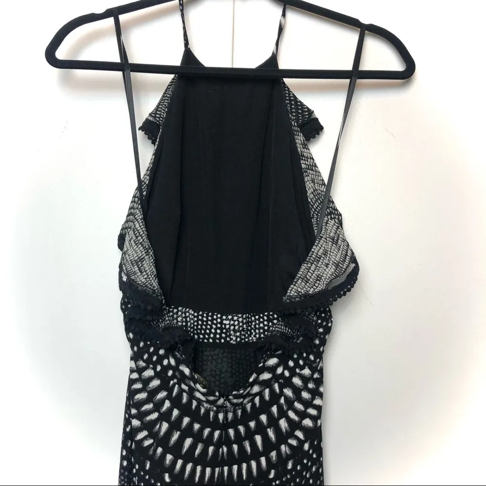 Roberto Cavalli Black & White Halter Maxi Dress with Slit - Image 8