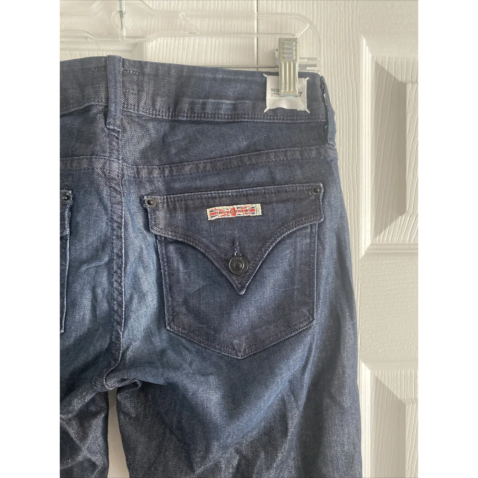 Hudson Jeans Women's 27 Beth Baby Boot Cut Dark Denim low rise Flap Pockets Blue - Image 7