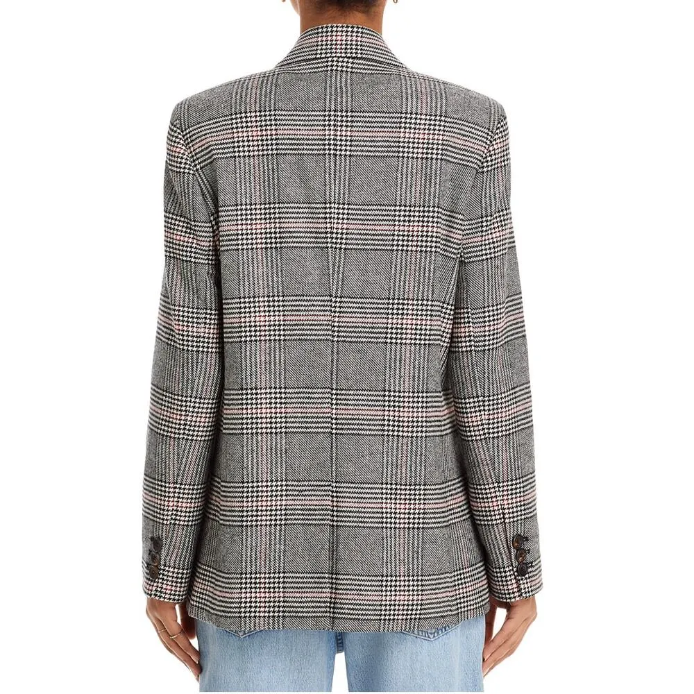 ANINE BING plaid wool Madeleine Double Breasted Jacket Size L - Image 3