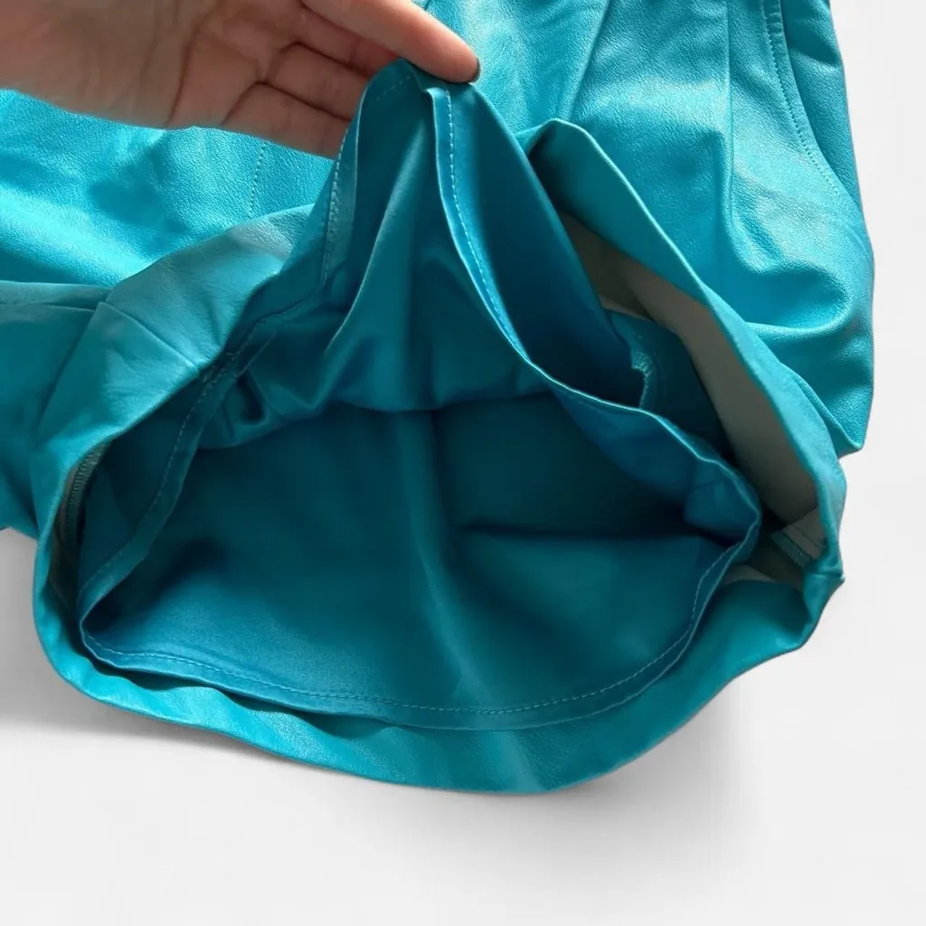 Amanda Uprichard Jane Vegan Leather Long Shorts – Blue Marina, Size XS, NWT - Image 7