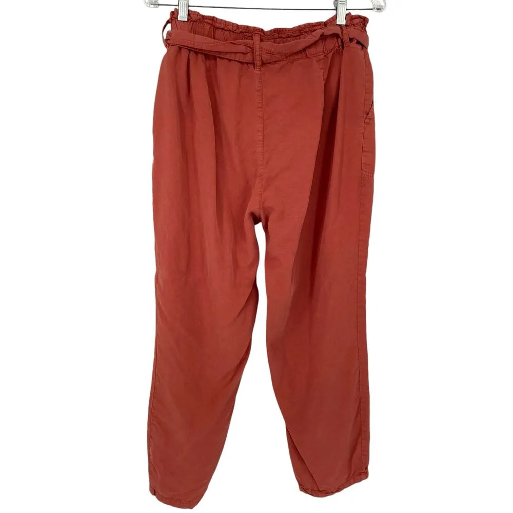 SOCIAL STANDARD BY SANCTUARY Tencel Relaxed Fit Pull On Pants Rust Red Large - Image 4