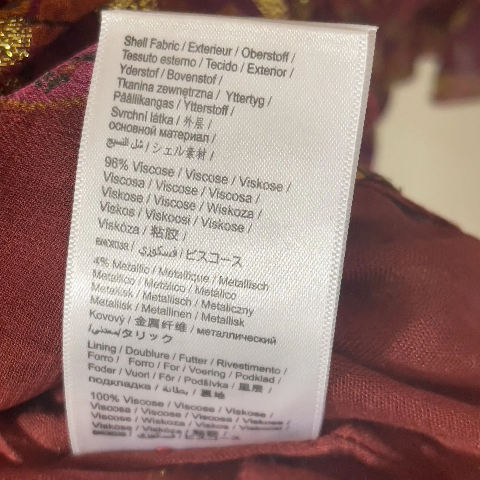 Farm Rio Banana Flower Polka Dot Red Mini Dress Small Maroon Gold Flirty NWT - Image 9