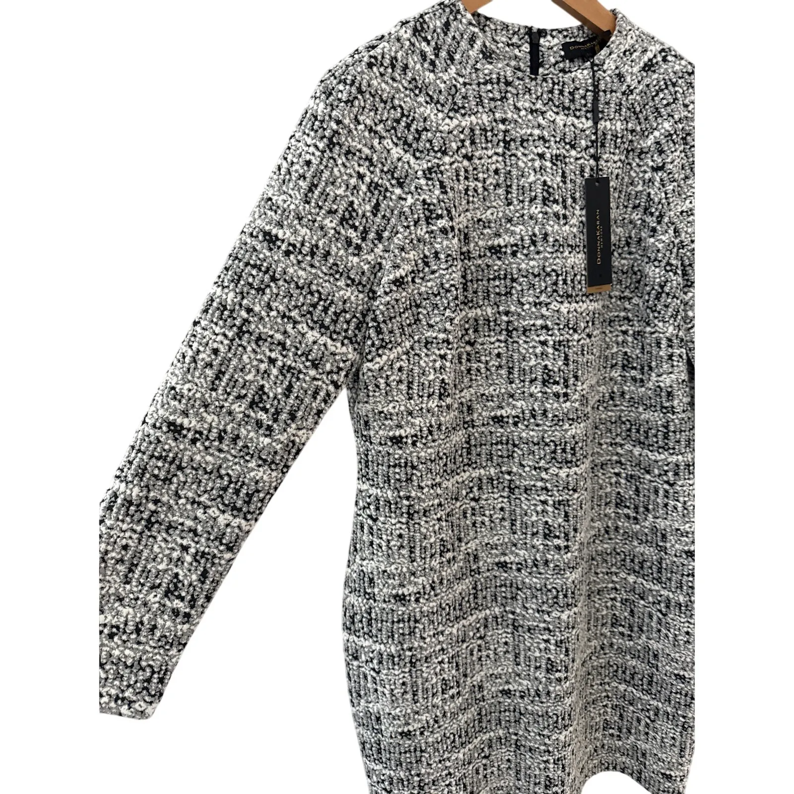 Donna Karen New York Plus Stretch Marble Print Sheath Dress Gray Size 16 - Image 9