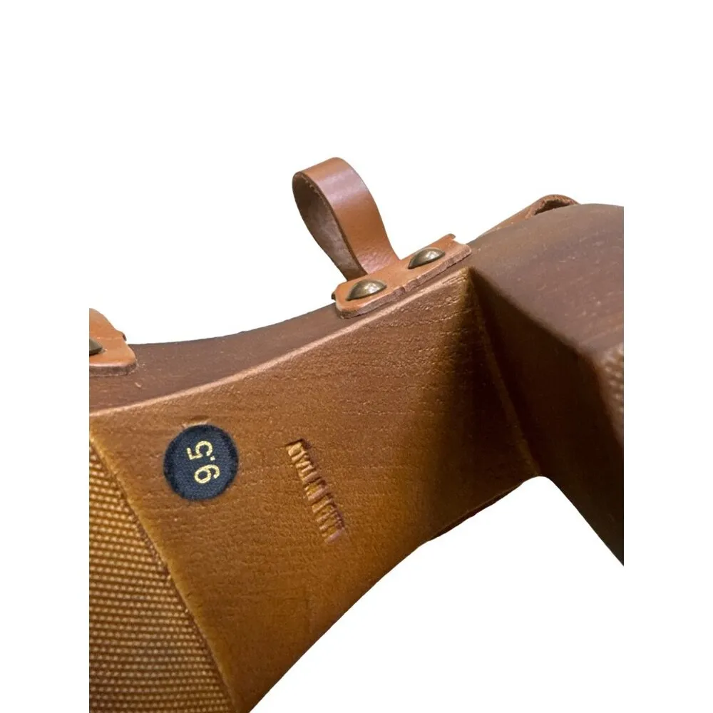 Mariella Made in Italy women’s brown leather block heels sandal shoes size 9.5 S - Image 9