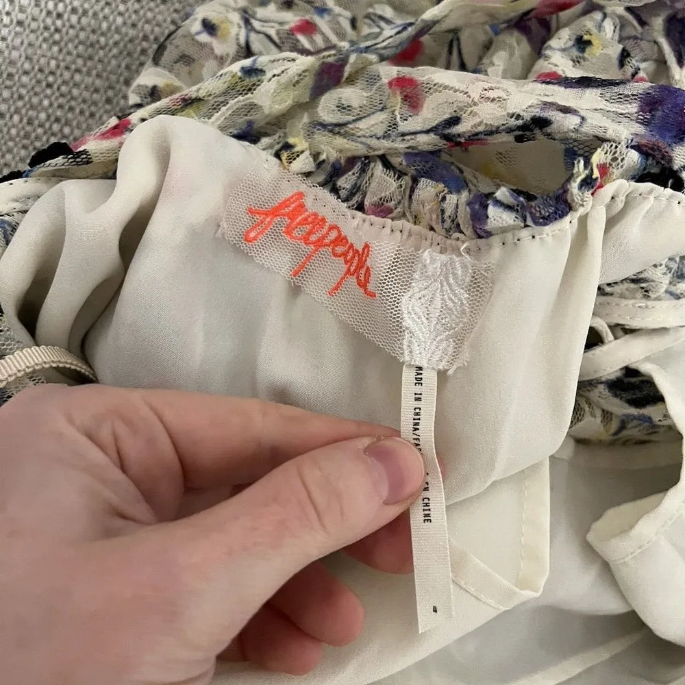 Free‎ People Cherry Blossom Sheer Mesh Maxi Gown Dress Size 4 - Image 8